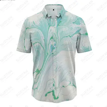 2023 Повседневная Мужская рубашка с большим Галстуком, Окрашенная, Мужская Гавайская рубашка с 3D Принтом, Минимальная 5xl, Модный Топ с коротким рукавом, футболка, Мужская рубашка