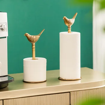 Nordic Light Роскошная вешалка для бумажных полотенец с латунной Птицей На Крыльце, Кухонный рулон для хранения бумаги, Настольные поделки, украшения, Держатель для бумажных полотенец
