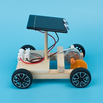 1 шт. Солнечный автомобиль, сделай сам, собери 3-в-1 Наука для создания деревянных моделей, Солнечный автомобиль, электронный танк и самолет, набор игрушек