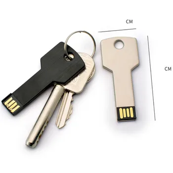 Металлический ключ USB Флэш-накопитель с Пользовательским ЛОГОТИПОМ 64 ГБ 32 ГБ 16 ГБ 8 ГБ 4 ГБ USB 2,0 Флешки для подарков Cle USB (более 10 шт. бесплатного логотипа)