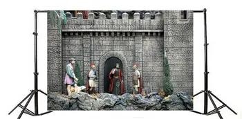 Фон для фотографии Статуя Иисуса, Вырезанная Из Камня, Выветрившаяся Кирпичная стена, Арка, Дверная Культура