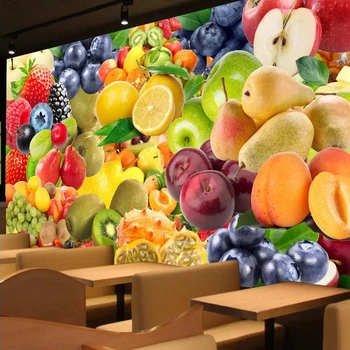 Изготовленные на заказ самоклеящиеся водонепроницаемые фруктовые фрески обои для гостиной, ресторана, магазина, фоновый декор стен, Papel De Parede 3D Art