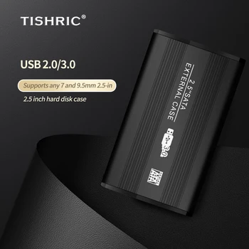 TISHRIC 2,5-дюймовый жесткий диск Чехол для жесткого диска Корпус жесткого диска с интерфейсом Sata к USB Чехол для жесткого диска Поддержка горячего подключения для Windows Mac
