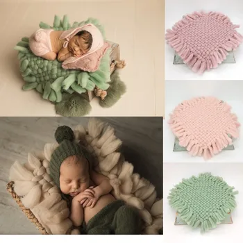 Реквизит для фотосъемки новорожденных, Детское Одеяло, Вязаное Шерстяное одеяло, аксессуары для фоновой фотосъемки