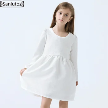Платье для девочек, Зимняя детская одежда для девочек, Брендовая детская одежда, Белое платье для Принцессы, Праздничная вечеринка, Свадьба, для малышей