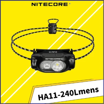 Налобный фонарь NITECORE HA11 AA на батарейках 240 Люмен, легкая фара для ночного бега
