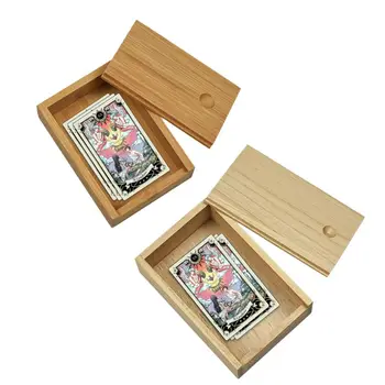 1 шт., Бамбуковая коробка для хранения карт, Настольная Деревянная коробка для игры в покер, чехол для карт Таро, настольная настольная игра