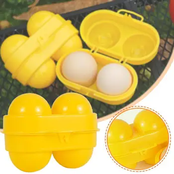 Контейнер для хранения яиц с 2 Сетками, Портативный Пластиковый Держатель для яиц для кемпинга на открытом воздухе, коробка для яиц для Пикника, Кухонный Органайзер 2023