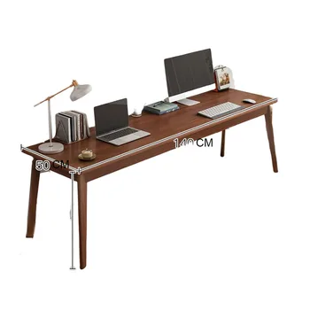 Минимализм, ножка из цельного дерева, Компьютерный стол, Простой Длинный стол, Офисный Стол, Бытовой стол У стены, Письменный стол для студентов