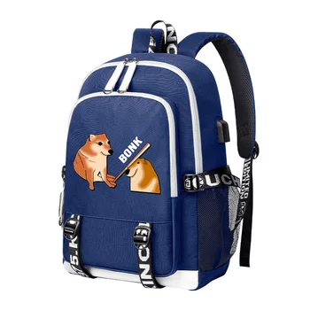 Shiba Inu Dog Cheems Bonk Детский студенческий рюкзак USB для мальчиков и девочек, школьная сумка большой емкости Для детей-подростков, школьная сумка для студентов