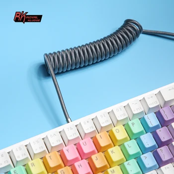 Механическая клавиатура RK Royal Kludge, спиральный кабель, провод, USB-порт Type C, Пружинный кабель, Авиатор для аксессуаров для игровой клавиатуры
