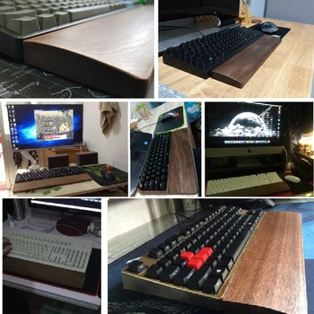 Механическая клавиатура из орехового дерева, подставка для запястья, Эргономичная накладка на запястье 61 87 104 клавиш HCCY