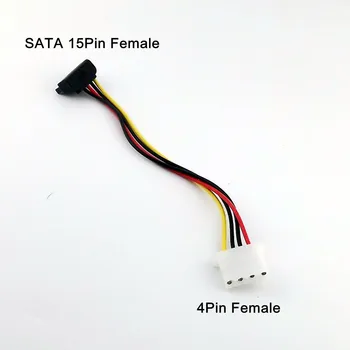 1x IDE 4-контактный разъем Molex-SATA 15-контактный разъем 90-градусный прямоугольный кабель-адаптер питания жесткого диска 20 см