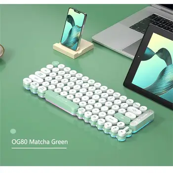 Беспроводная клавиатура 80 клавиш, водонепроницаемая панк-клавиатура с подсветкой RGB с мультимедийным интерфейсом Type-C, Проводная инженерная мембрана 2,4 G