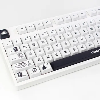 130 клавиш Черные Мультяшные Персонализированные Колпачки для ключей XDA Профиль PBT Сублимационный колпачок для ключей GMK MX Switch Механическая клавиатура