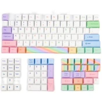 128 Клавиш/набор PBT 5 Боковых Красящих Накладных Колпачков Для клавиш MX Switch Механическая Клавиатура Красочный Вишневый Профиль Rainbow Keycap