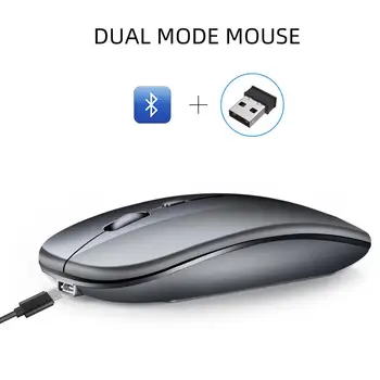 Режим Bluetooth 4.0 + 2.4G Беспроводная Эргономичная оптическая мышь Перезаряжаемая Фотоэлектрическая Компьютерная мышь с отключением звука для ПК-ноутбука
