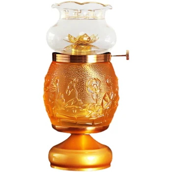 Держатель масляной лампы для поклонения Будде, бытовой ветрозащитный подсвечник, подношение Будде, Масляная лампа с лотосом, Лампа Будды