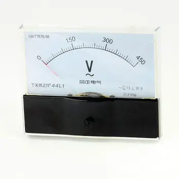 AC 0-450 В Точная настройка Прямоугольной панели с Циферблатом Аналоговый Измеритель напряжения Вольтметр