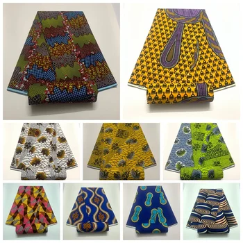 африканская ткань с восковым принтом хлопок 2023 высококачественная ткань Анкара африканский настоящий восковой принт для пошива платья материал 100% хлопок