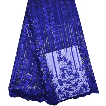 Кружевная ткань с блестками Высококачественная африканская тюлевая Кружевная ткань Оптом Французские Блестки Чистая Кружевная ткань Для вечернего платья 1245