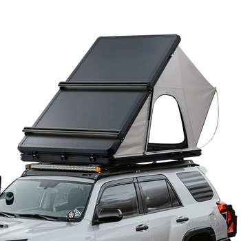 Многофункциональное укрытие для кемпинга на открытом воздухе с защитой от ультрафиолета, жесткая оболочка, палатка на крыше автомобиля с кронштейном для солнечной панели