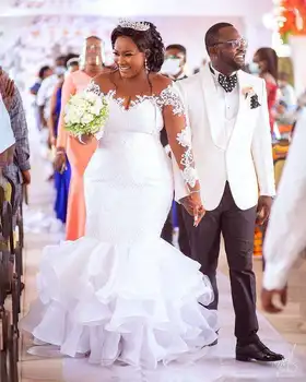 Новая мода, Индивидуальная Африканская свадебная кружевная юбка-пачка 