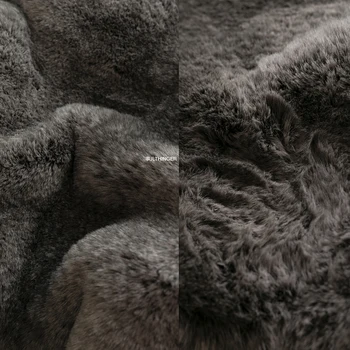 Интеграция меха-Разная Серая Дизайнерская ткань с высокой имитацией густого меха кролика Рекс