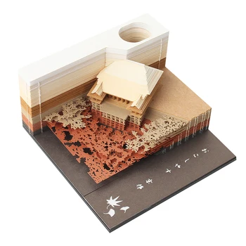 Блокнот Omoshiroi Block 3D, 155 Листов, Японский Блокнот для Заметок в Храме Киемидзу, Сделай Сам, 3D Блокнот для Заметок, Бумага для Заметок, Подарок На День Рождения Для Детей