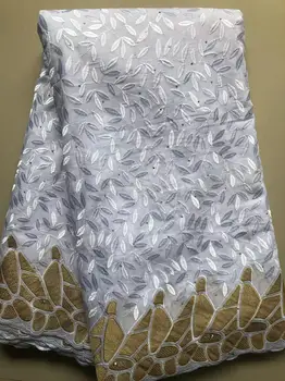 МАЙСКОЕ КРУЖЕВО 2023 Белая Африканская Хлопчатобумажная Сухая Кружевная ткань Высокого Качества из швейцарской вуали Кружевная ткань для Пошива Свадебных Элегантных вечерних платьев