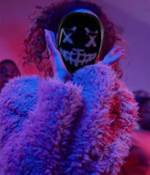 Светодиодная маска с программируемым управлением приложением, цифровая светящаяся маска на Хэллоуин для взрослых, загорающаяся маска для костюмированной вечеринки Бесплатная доставка