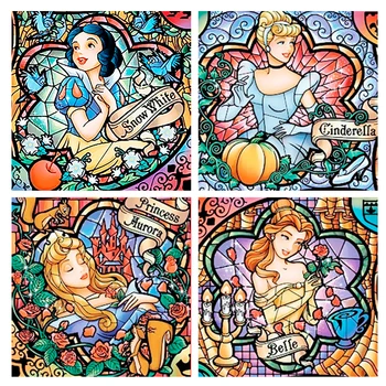 Disney DIY 5D Алмазная живопись, Мозаика с героями мультфильмов, Красивая Принцесса, Алмазная Вышивка, Художественное украшение для дома