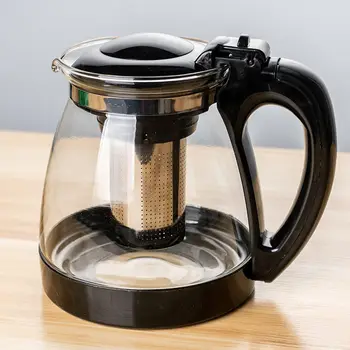 1000/2000 мл жаропрочный стеклянный чайник нагревательный контейнер чайник хороший прозрачный чайник большой емкости с фильтрующей корзиной