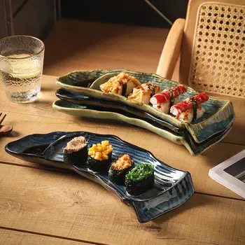 Плита для суши в японском стиле, коммерческая керамическая тарелка, тарелка для пельменей, тарелка для соуса, оптом от производителей