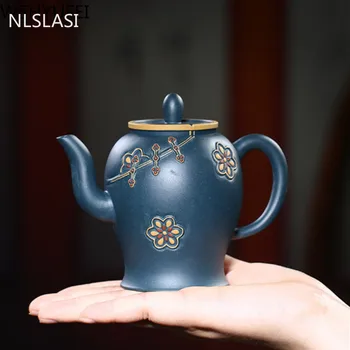 Чайник Yixing Ручной работы из фиолетовой глины, Чайные горшки, Чайная посуда, Китайская чайная церемония, индивидуальные подарки, аутентичные 280 мл