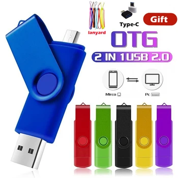 Пользовательский логотип Двойного Назначения Android OTG USB Флэш-Накопитель Pen Drive 4gb 8gb 16gb 32gb 64gb USB 2.0 Флешка Флэш-Накопитель Micro USB Stick