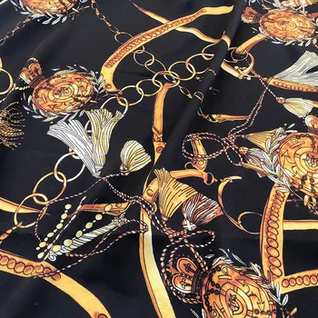 Брендовая модная дизайнерская рубашка из полиэстеровой саржевой ткани с принтом, ткань для шитья одежды своими руками