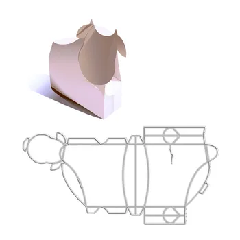 3D в форме коровы, Подарочная мини-коробка для конфет, Металлические режущие штампы, Открытка для Тиснения, Ремесло Без штампа, Рождество