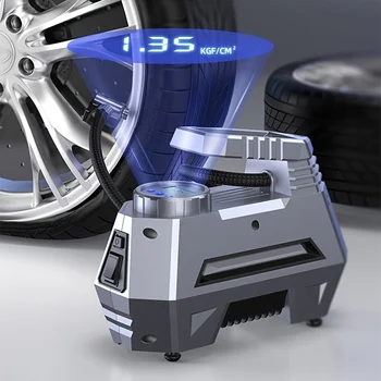 Автоматический воздушный компрессор на 150 фунтов /кв. дюйм: насос для накачки шин с цифровым дисплеем и аварийным фонариком