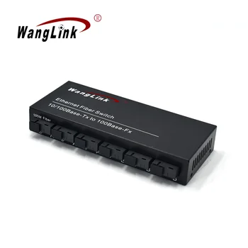 Wanglink 6F2E 10/100 м 2 * RJ45 6 * SC оптоволоконный порт 20 км Fast Ethernet Коммутатор медиаконвертер