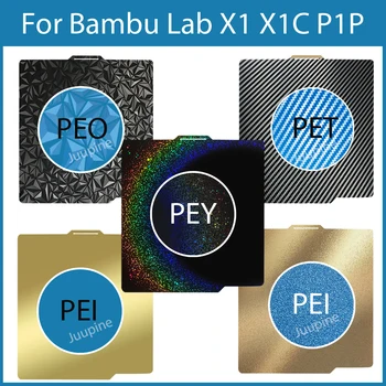 257x257 Для Bambu Lab P1P Монтажная Пластина PEY 257 Bed Pei Текстурный Лист Peo Гладкая Магнитная Пружинная Сталь Для Углеродистой пластины Bambu Lab