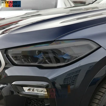 Защитная Пленка Для Автомобильных Фар Дымчато-Черного Оттенка, Виниловая Прозрачная Наклейка Из ТПУ Для BMW X6 E71 F16 M F86 M50d G06 2020 2021