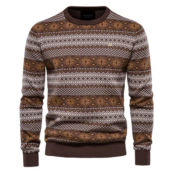 Хлопковый свитер, Мужская Уличная одежда, Пуловер с круглым вырезом, Свитера, Новый зимний Модный Качественный вязаный свитер для мужчин FD05436152