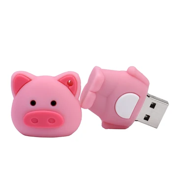 Милый Розовый Поросенок Креативные Мультяшные подарки USB 2,0 Флэш-накопитель Реальной емкости с брелоком Memory Stick 64 ГБ/32 ГБ U-диск