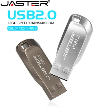 JASTER USB Flash Drive 64GB Mini metal High speed Memory stick Серебряная ручка-накопитель Бесплатный пользовательский логотип Бизнес-подарок U-диск для ноутбука