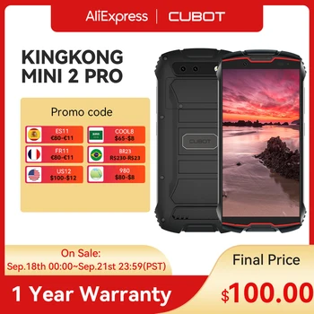 Cubot KingKong MINI 2 Pro 4-дюймовый мини-смартфон Водонепроницаемый 4 ГБ + 64 ГБ (расширенный 128 ГБ) с двумя SIM-картами 4G GPS Face ID Прочный мобильный телефон