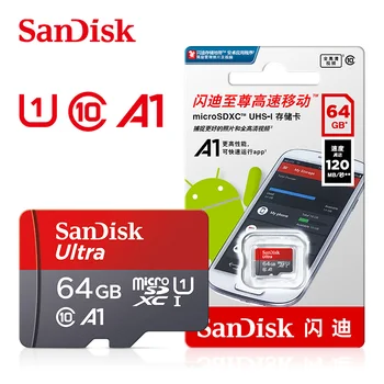 Карта памяти SanDisk Ultra A1 Micro SD 32 ГБ 64 ГБ 128 ГБ Microsd Карты класса 10 128 ГБ 64 ГБ 32 ГБ Флэш-карта для мобильного телефона/планшета/Камеры