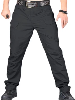 Winkinlin/Мужские Брюки-карго на молнии и пуговицах, облегающие брюки, Повседневный спортивный костюм, брюки для бега трусцой с карманами