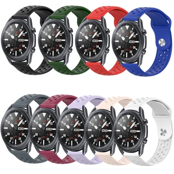 Дышащий резиновый ремешок для Samsung Galaxy Watch 3 45 мм 41 мм, спортивный ремешок, силиконовый браслет