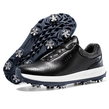 Мужская и женская профессиональная обувь для гольфа, черно-белые водонепроницаемые кроссовки с шипами для гольфа, мужские большие размеры 40-47